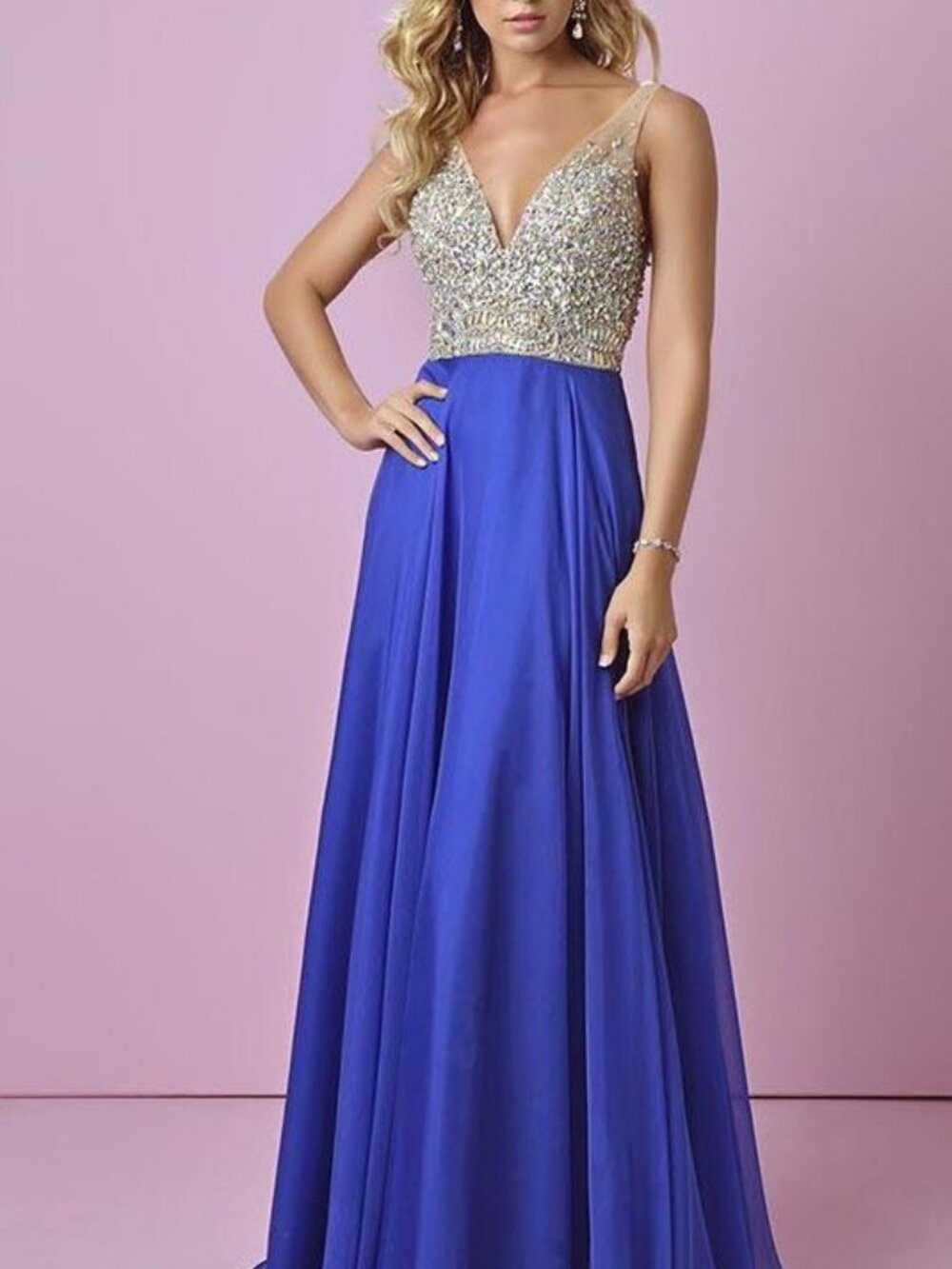Royal Blue JVN by Jovani Prom Dress Size 4